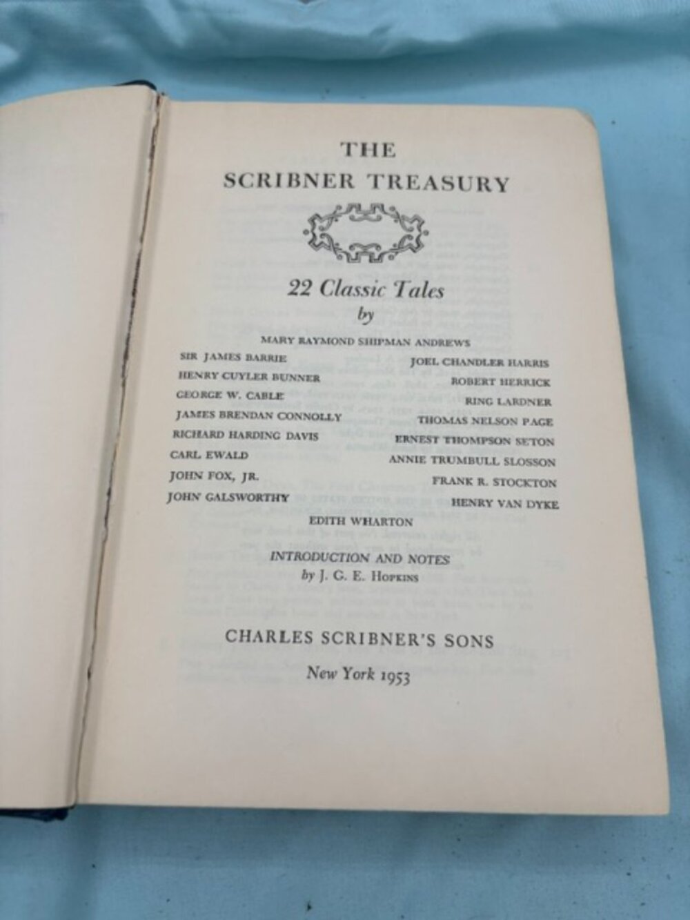 The Scribner Treasury 22 Classic Tales 1953 Hardcover